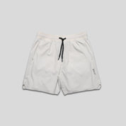 White Tourney Short 6" Linerless for pickleball and tennis with drawstring waist.