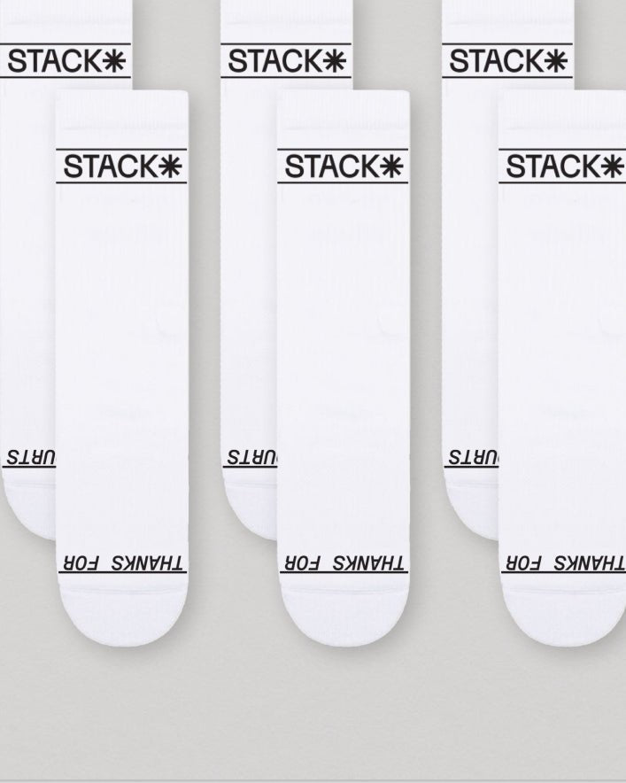 Daily Crew Sock-White-Small-Stack Athletics