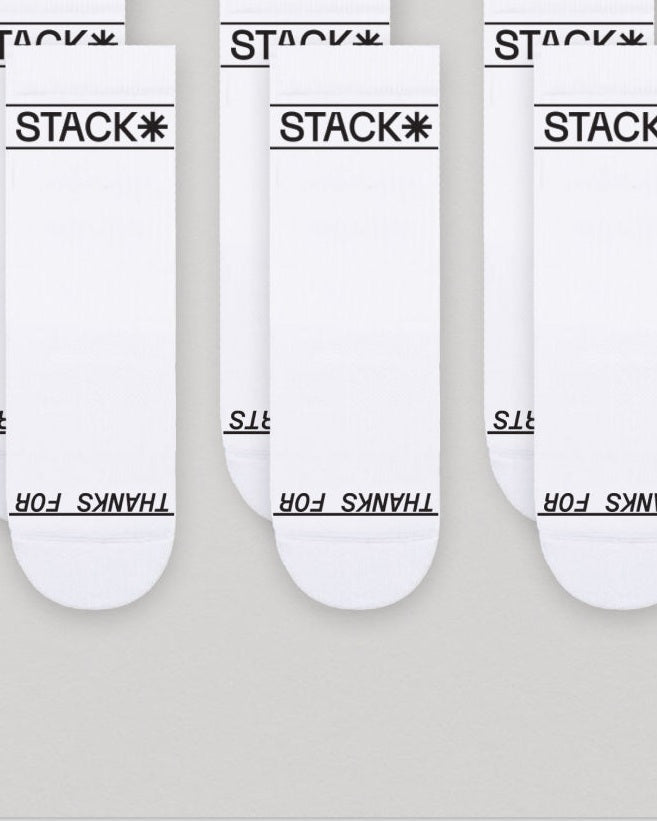 Daily Quarter Sock-White-Large-Stack Athletics