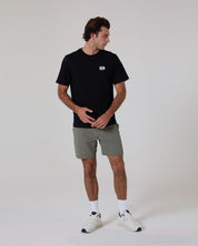 Distortion Hybrid Tee-Aged Black-S-Stack Athletics