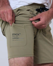 Endura* Short 7"-Stone | Lined-S-Stack Athletics