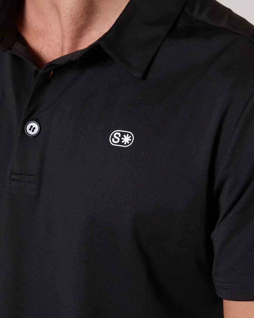 Flowstate* Polo-Black-S-Stack Athletics