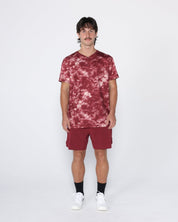 Flowstate* Zip Tee-Oxford Red Acid-Dye-S-Stack Athletics