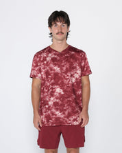 Flowstate* Zip Tee-Oxford Red Acid-Dye-S-Stack Athletics