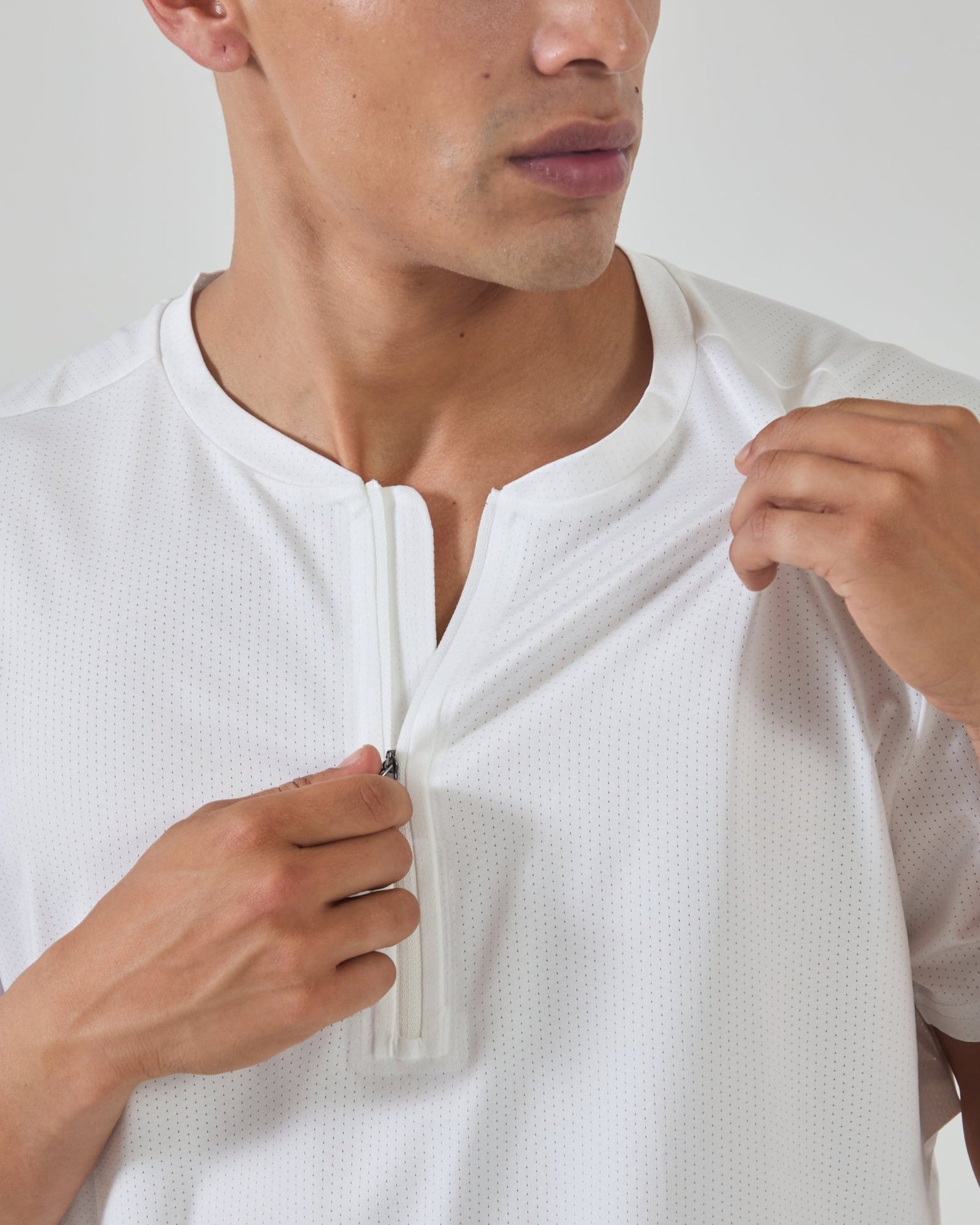 Flowstate* Zip Tee-White-S-Stack Athletics