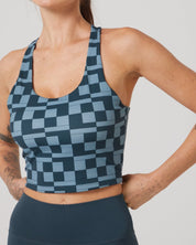 Rally Comp Tank-Dark Sea Mini Court-Check-XS-Stack Athletics