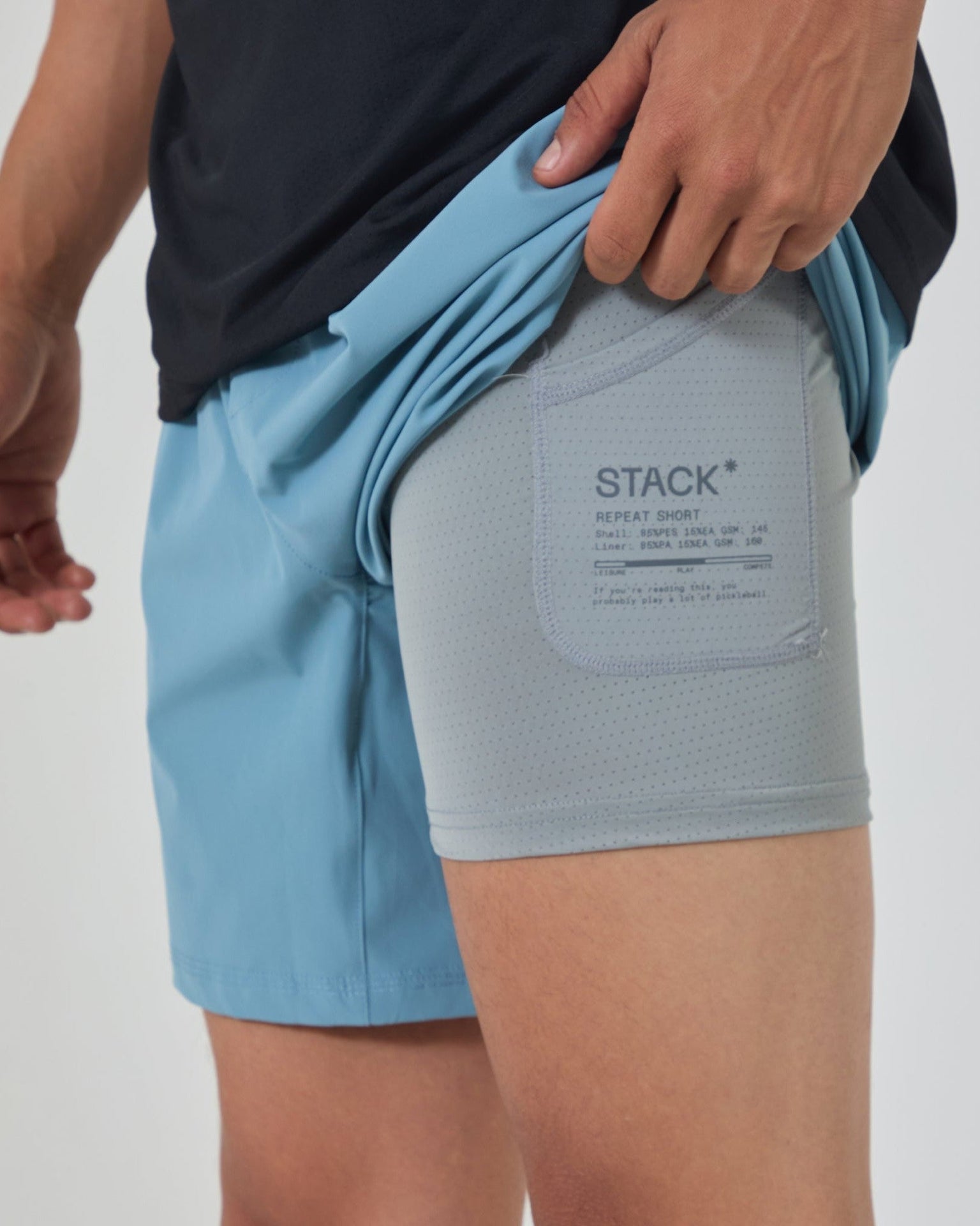 Repeat Short 7"-Steel Blue-S-Stack Athletics
