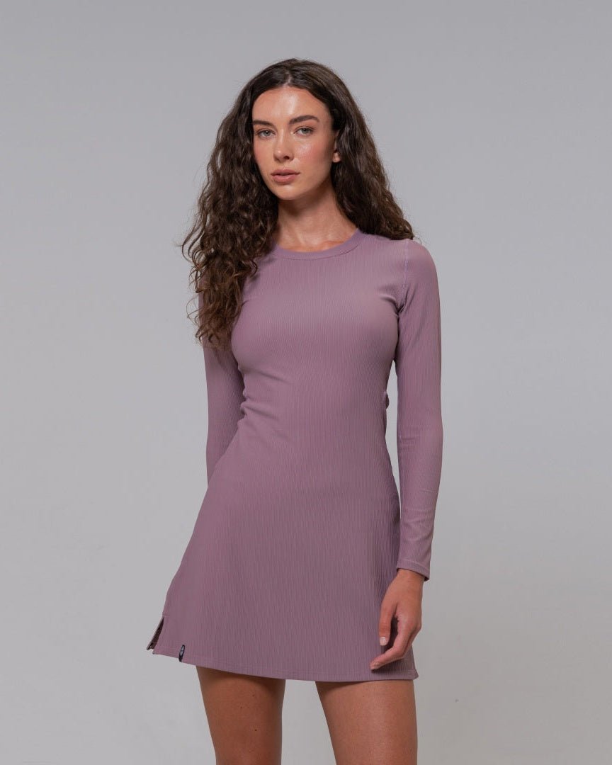 RibTech* Courtside Long Sleeve Dress-Amethyst-XXS-Stack Athletics