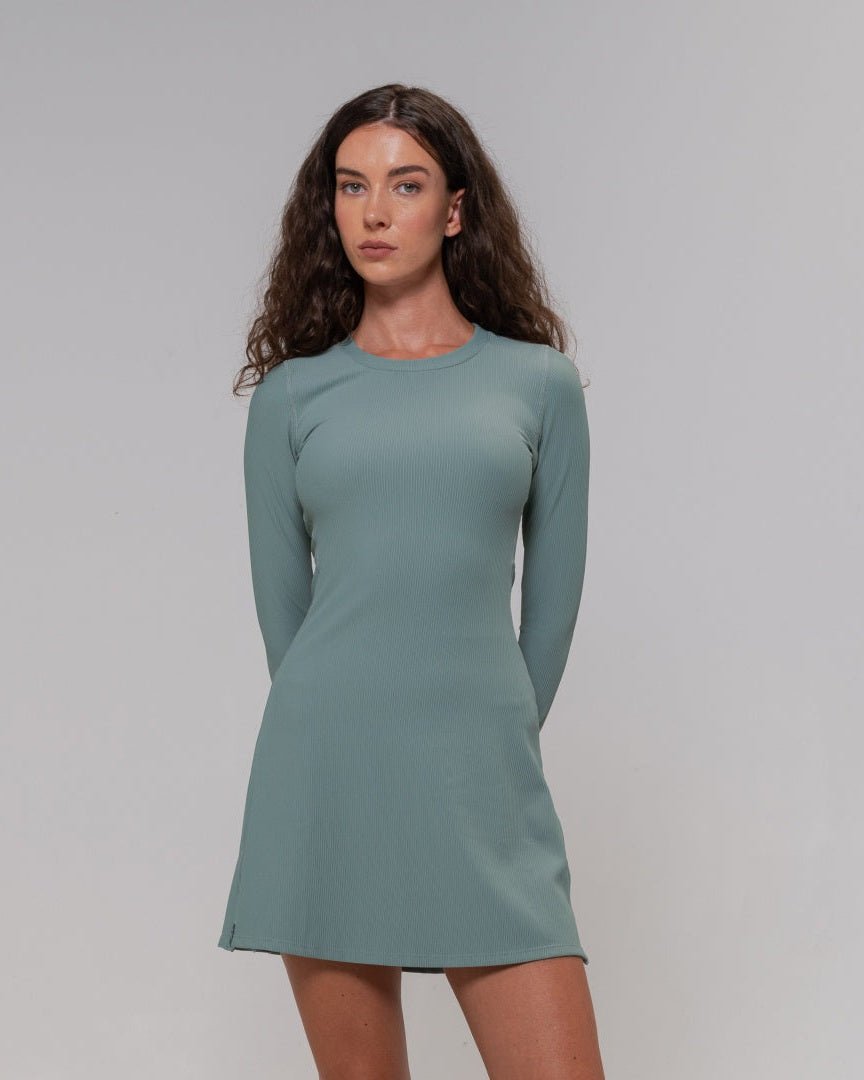 RibTech* Courtside Long Sleeve Dress-Moss-XXS-Stack Athletics