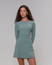 RibTech* Courtside Long Sleeve Dress-Moss-XXS-Stack Athletics
