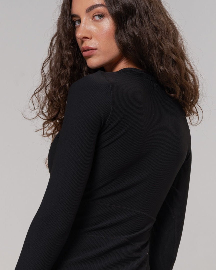 RibTech* Courtside Long Sleeve Dress-Smokey Navy-XXS-Stack Athletics