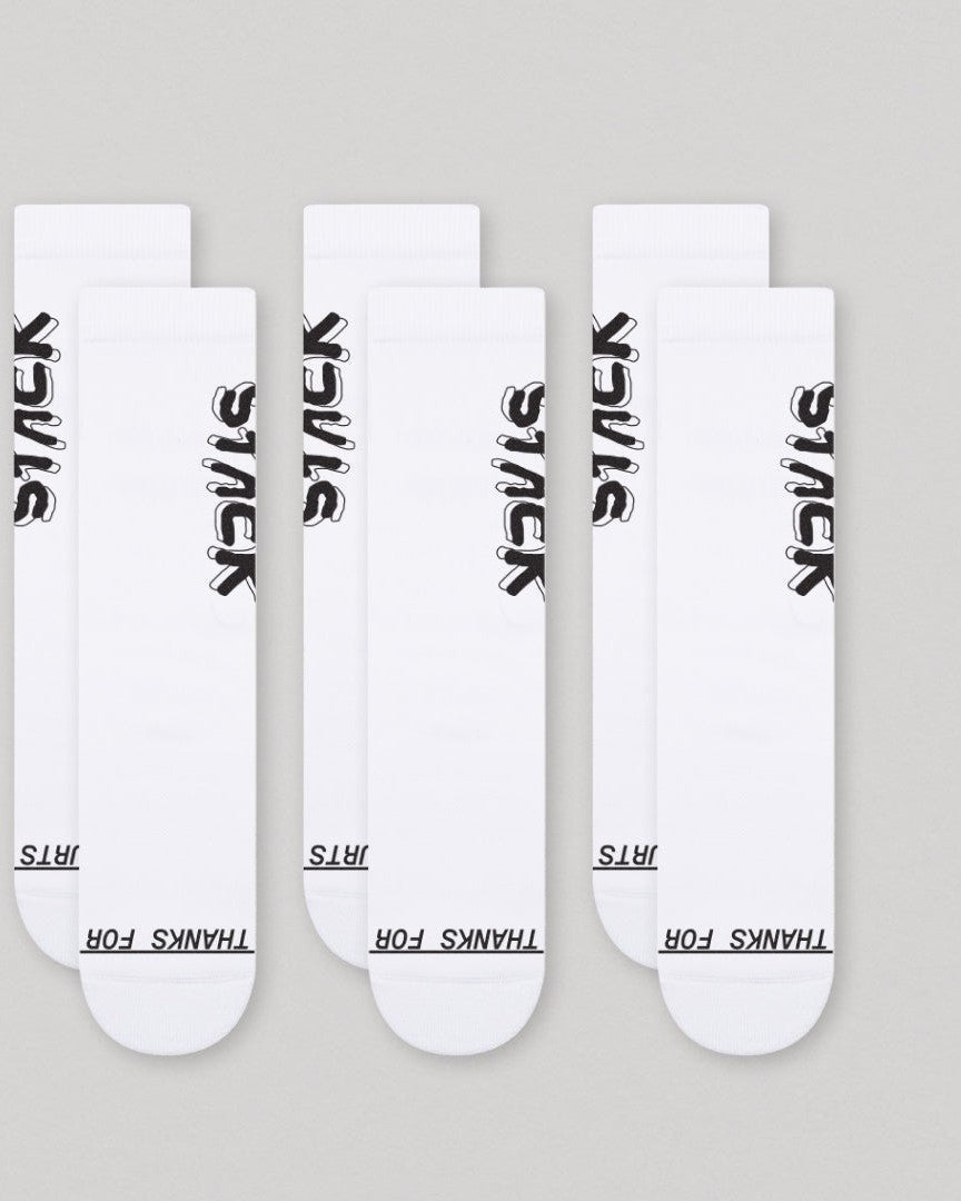 Tagged Crew Sock-White-Small-Stack Athletics