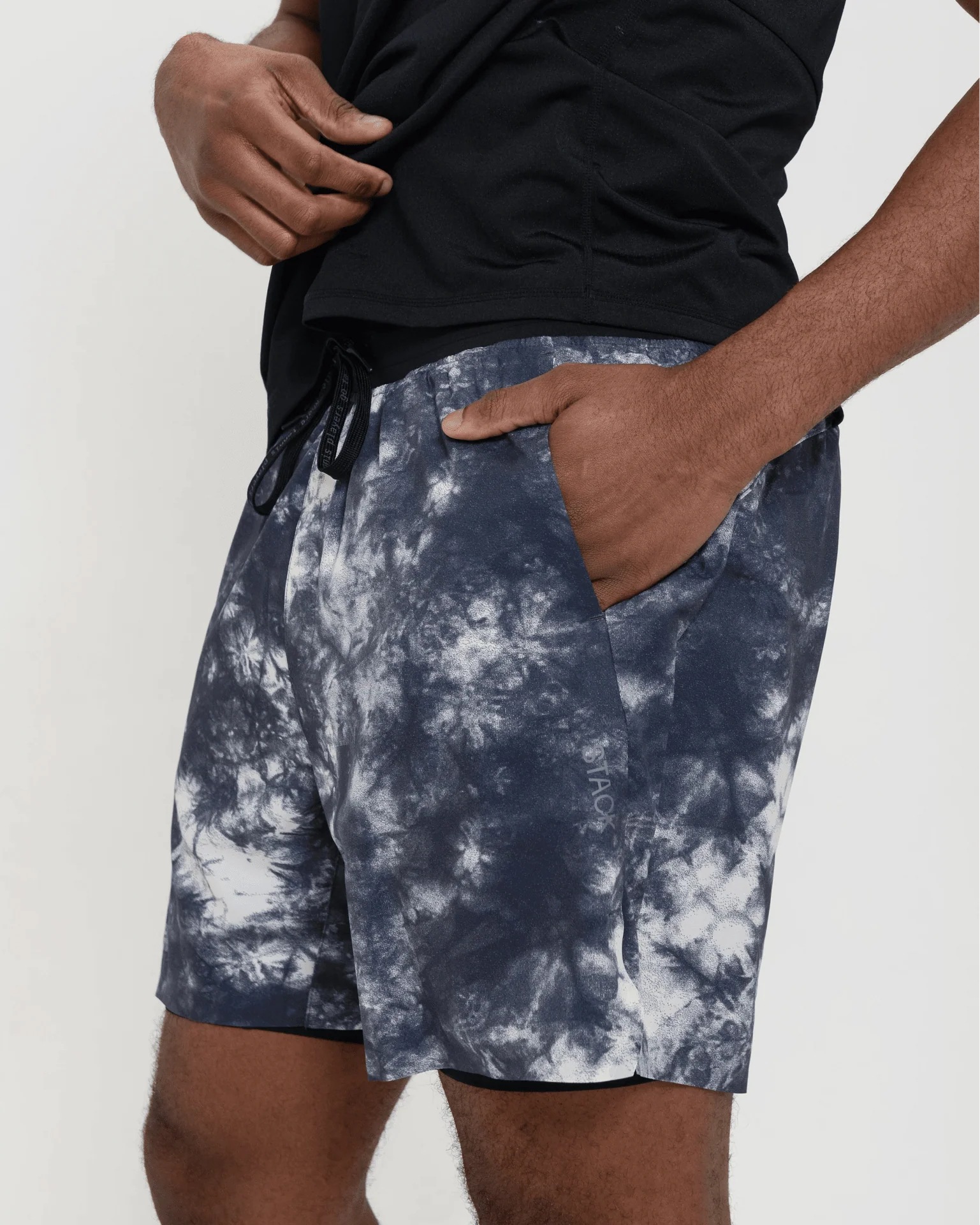 Tourney Short 6" Lined-Black Acid-Dye-S-Stack Athletics