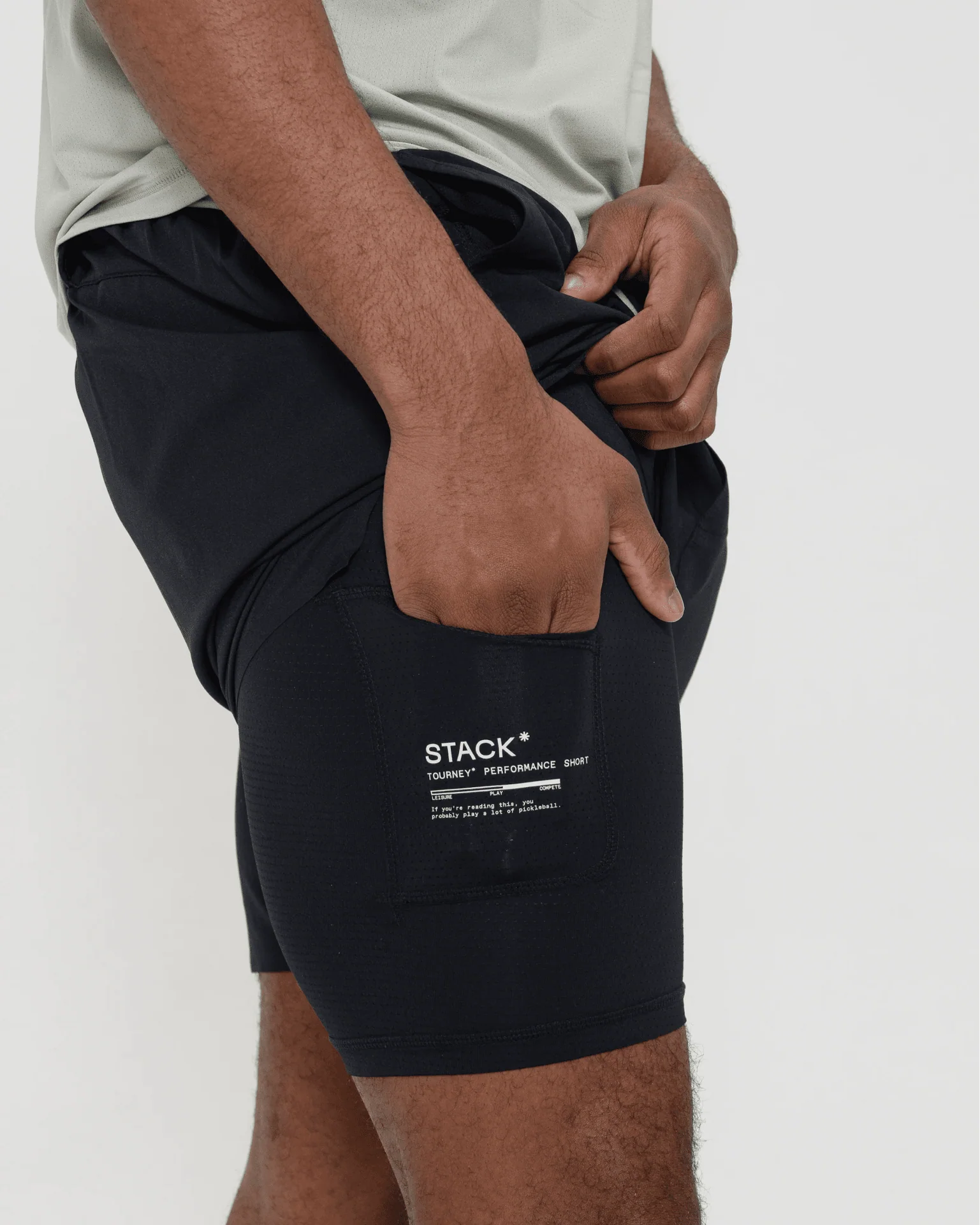 Tourney Short 6" Lined-Black-S-Stack Athletics