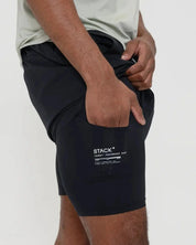 Tourney Short 6" Lined-Black-S-Stack Athletics