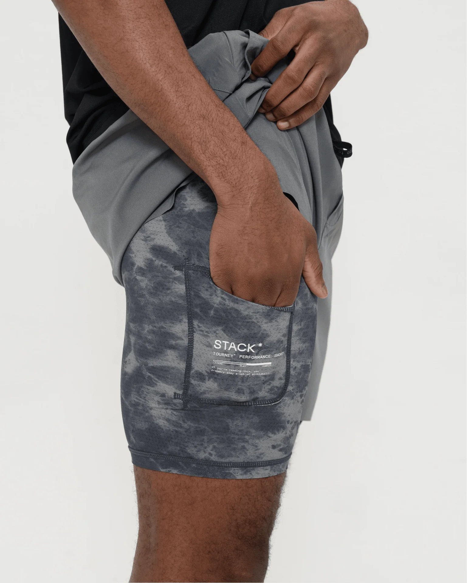Tourney Short 6" Lined-Gravel-S-Stack Athletics
