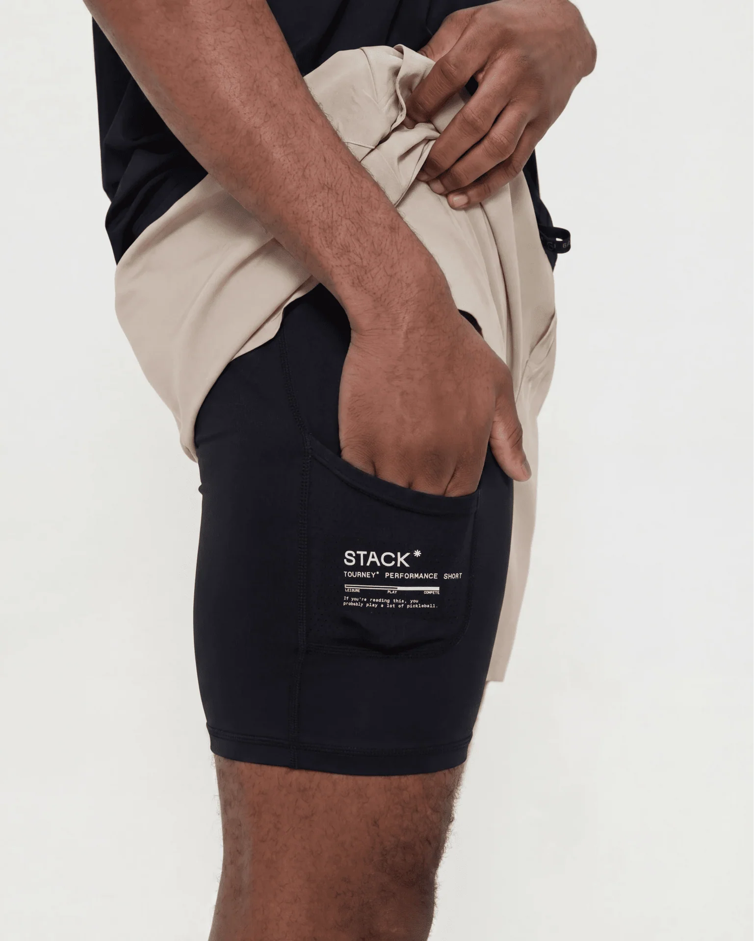 Tourney Short 6" Lined-Sand-S-Stack Athletics