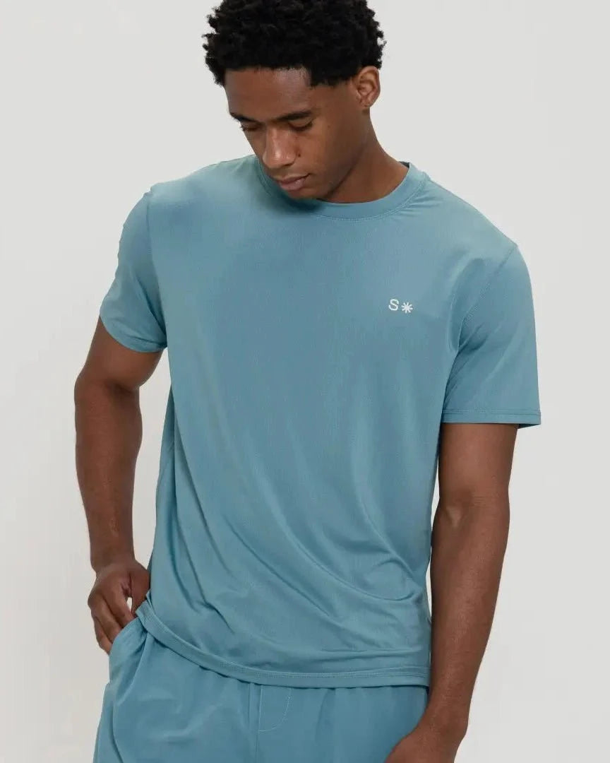 Volleysoft* Performance Tee-Steel Blue-S-Stack Athletics