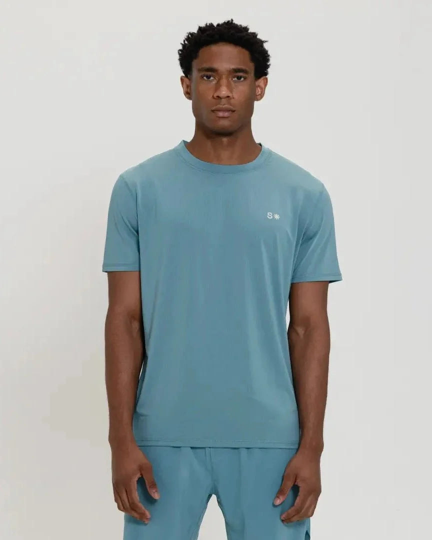 Volleysoft* Performance Tee-Steel Blue-S-Stack Athletics